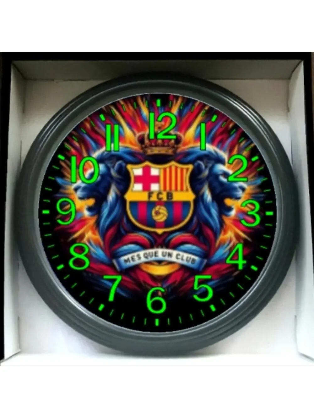 Barcelona Soccer FIFA World Cup Glow In The Dark Wall Clock New!
